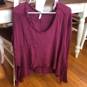 Maroon Free People waffle tunic!